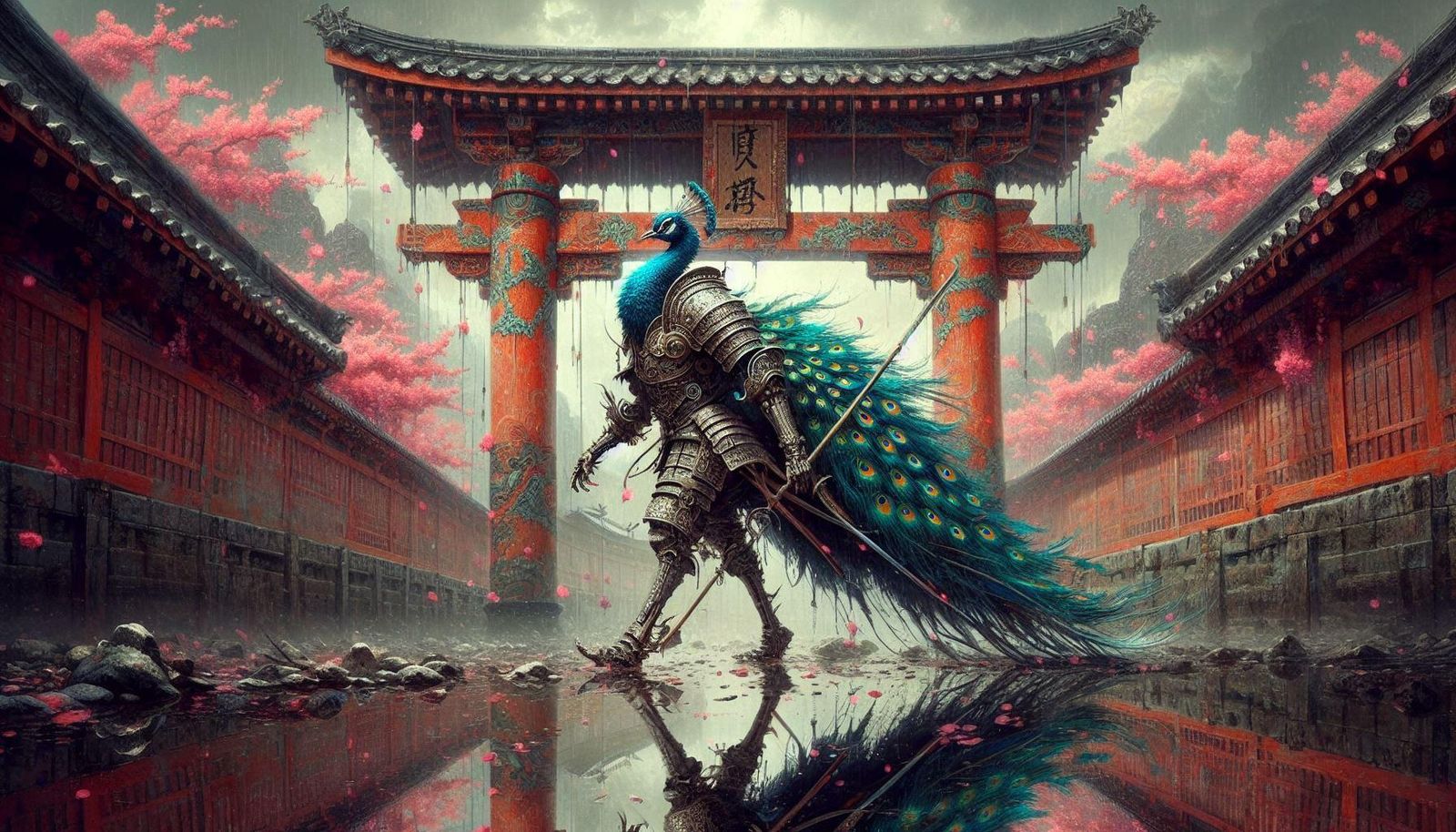 The beautiful peacock warrior