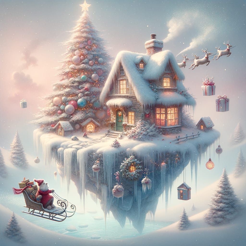 Floating Ethereal Christmas Island of the North Pole!!   by @ArtMew94