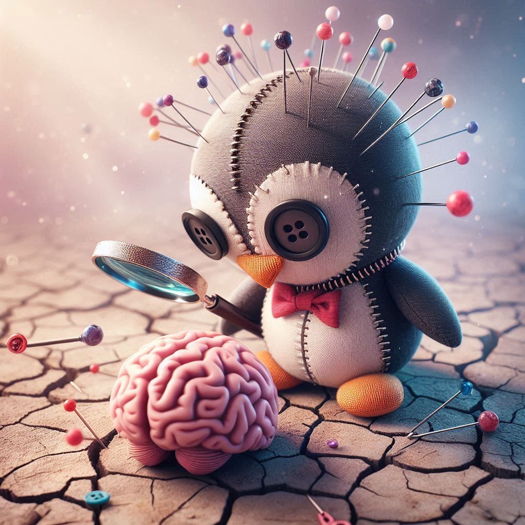 cushion pin-guin head of puzzles