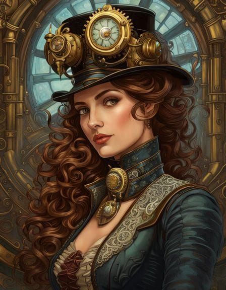 edit Th Victorian steampunk woman head and shoulders portrait Paul ...