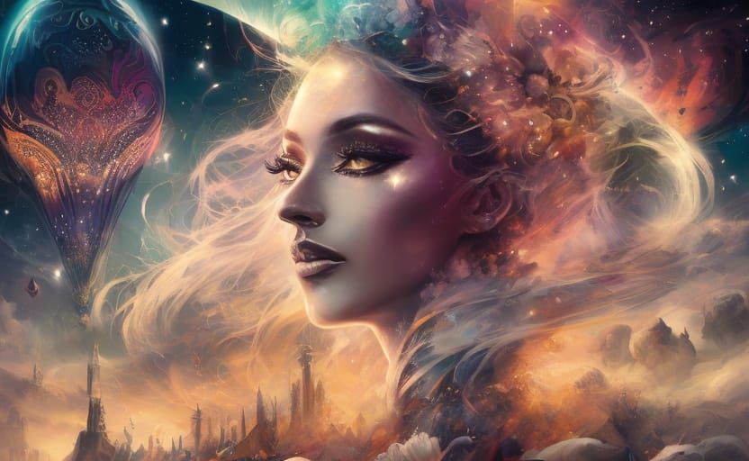 Divinity Over Neon Skies