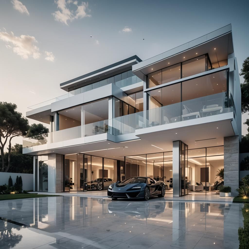 Modern Luxury Villa with Car Showroom