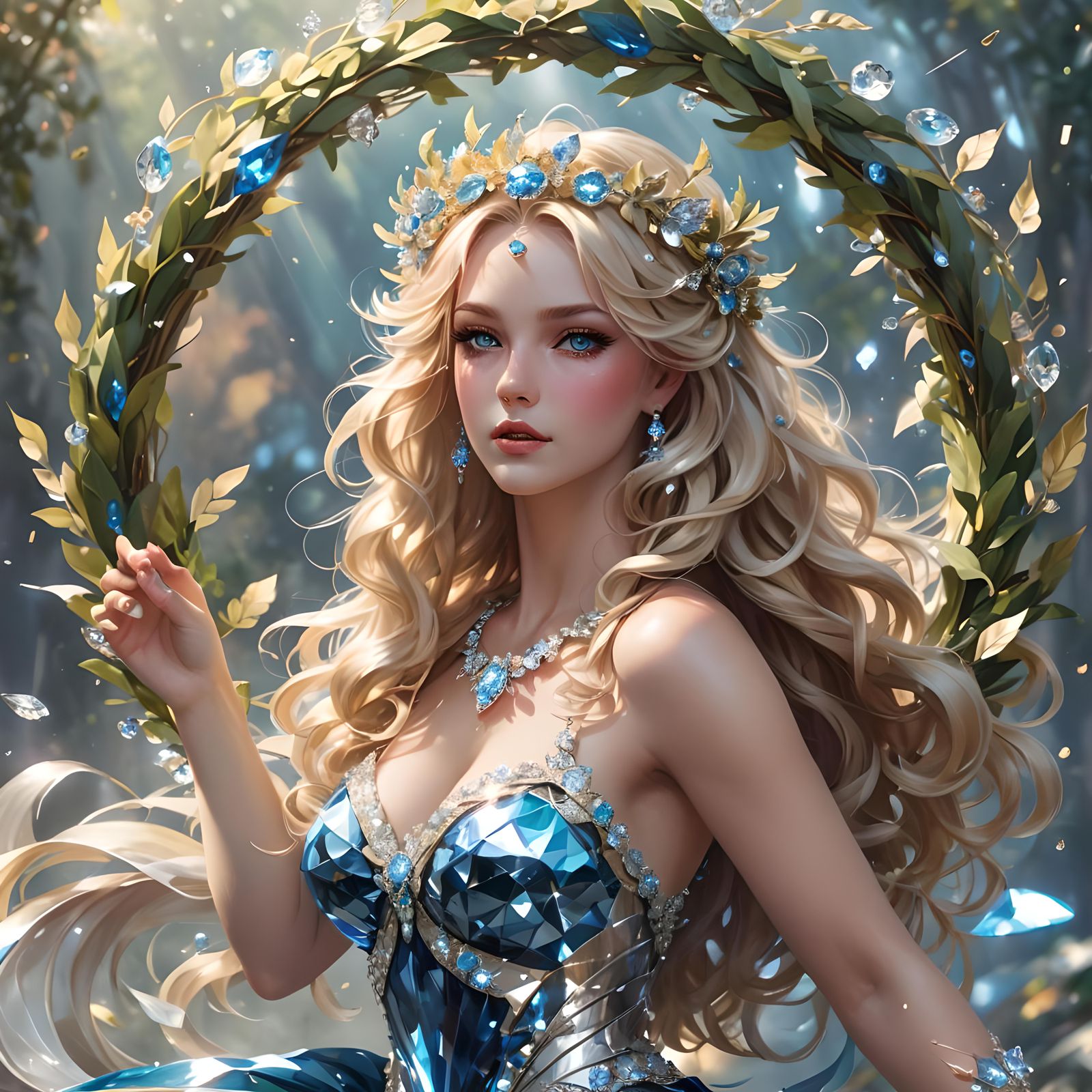 Capture a dazzling diamond sparkling etheral imaginative art...