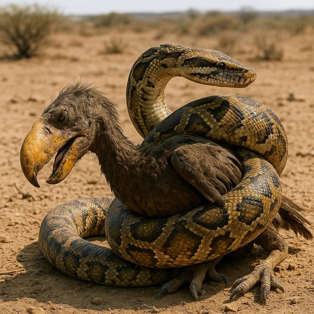 Life in the Paleocene : Titanoboa hunting Gastornis