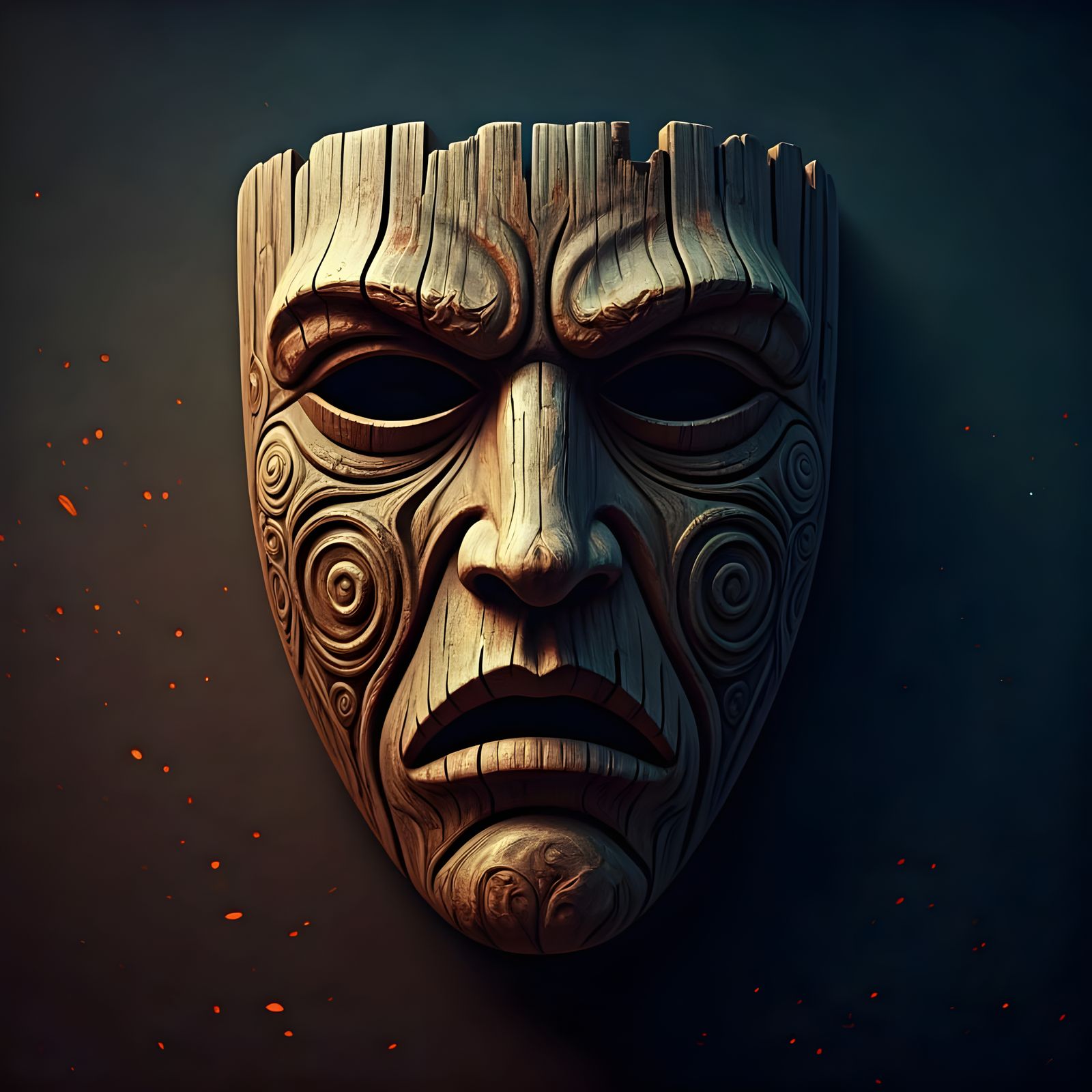 Rough-Hewn Theater Mask  by @Aldorvari