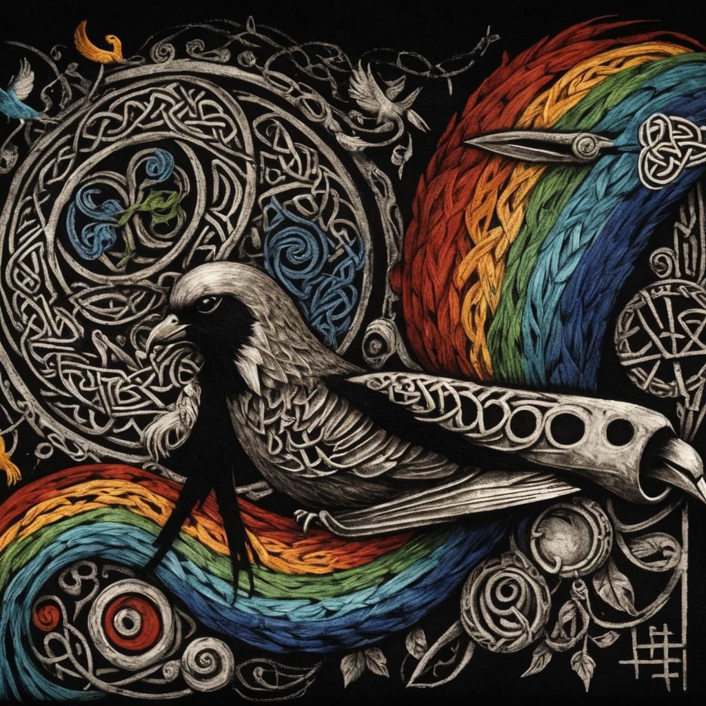 Jesus Christ birds Celtic knotwork