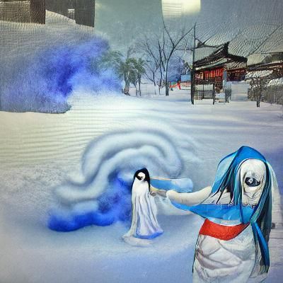 Yuki Onna creating a blizzard