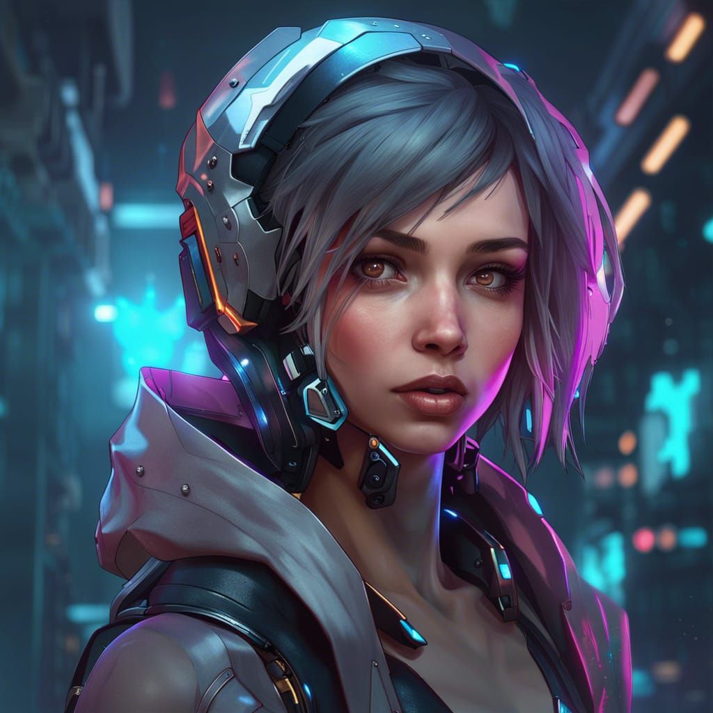 Cyberpunk girl - AI Generated Artwork - NightCafe Creator