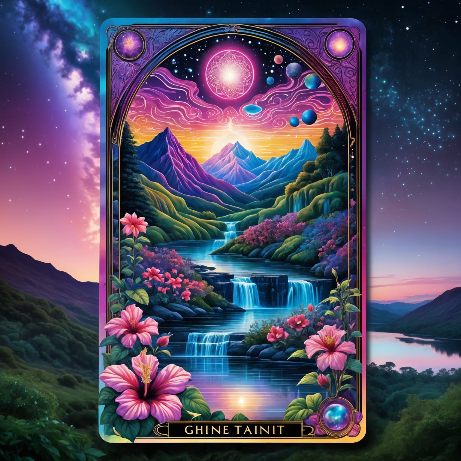 'Ghine Tainit' ~ Flowing River of Light ~ a Fantasy Tarot Card  by @bronfoth
