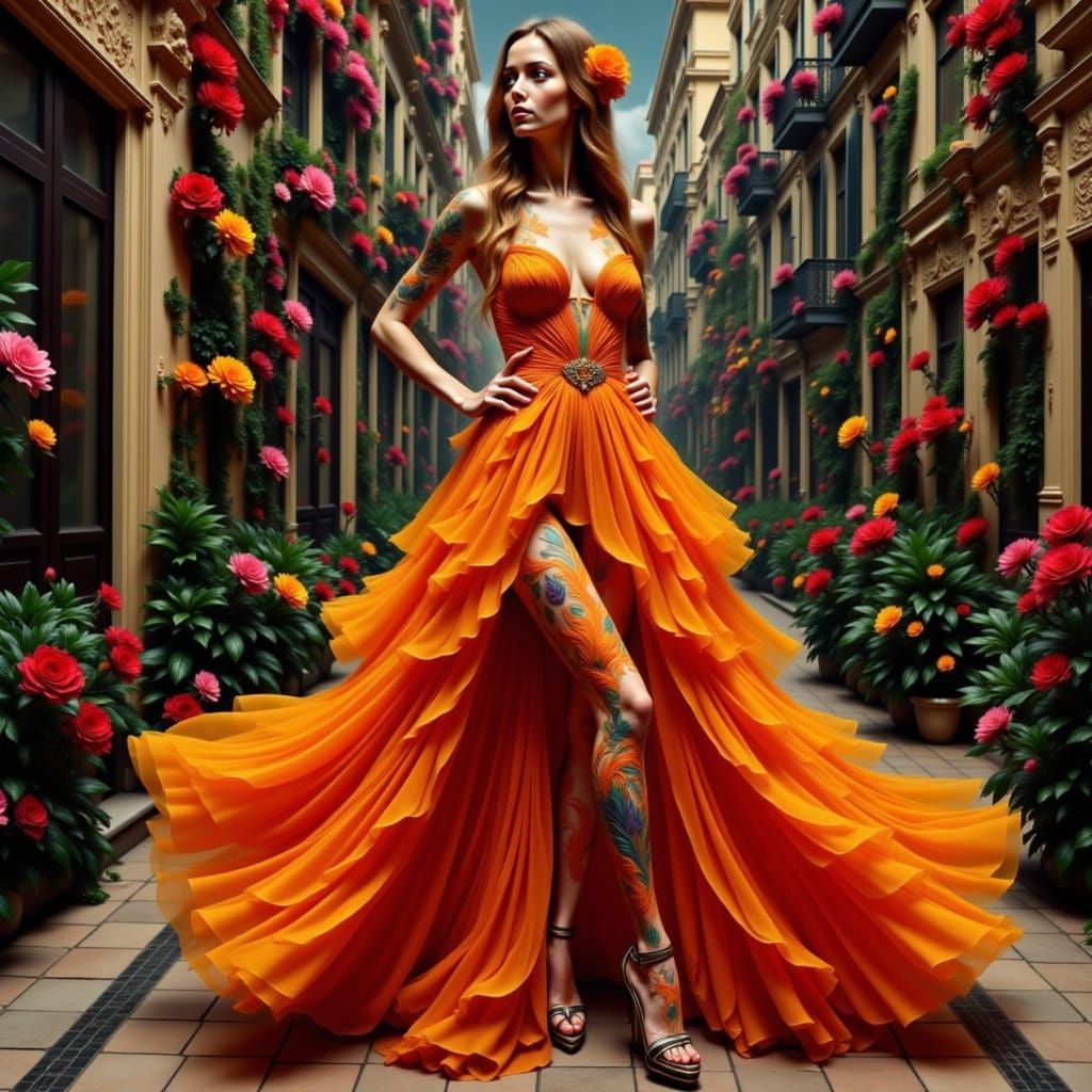 Stylized woman with designer outfit beauty at a event <lora:Fiona Fantasy:1.0>