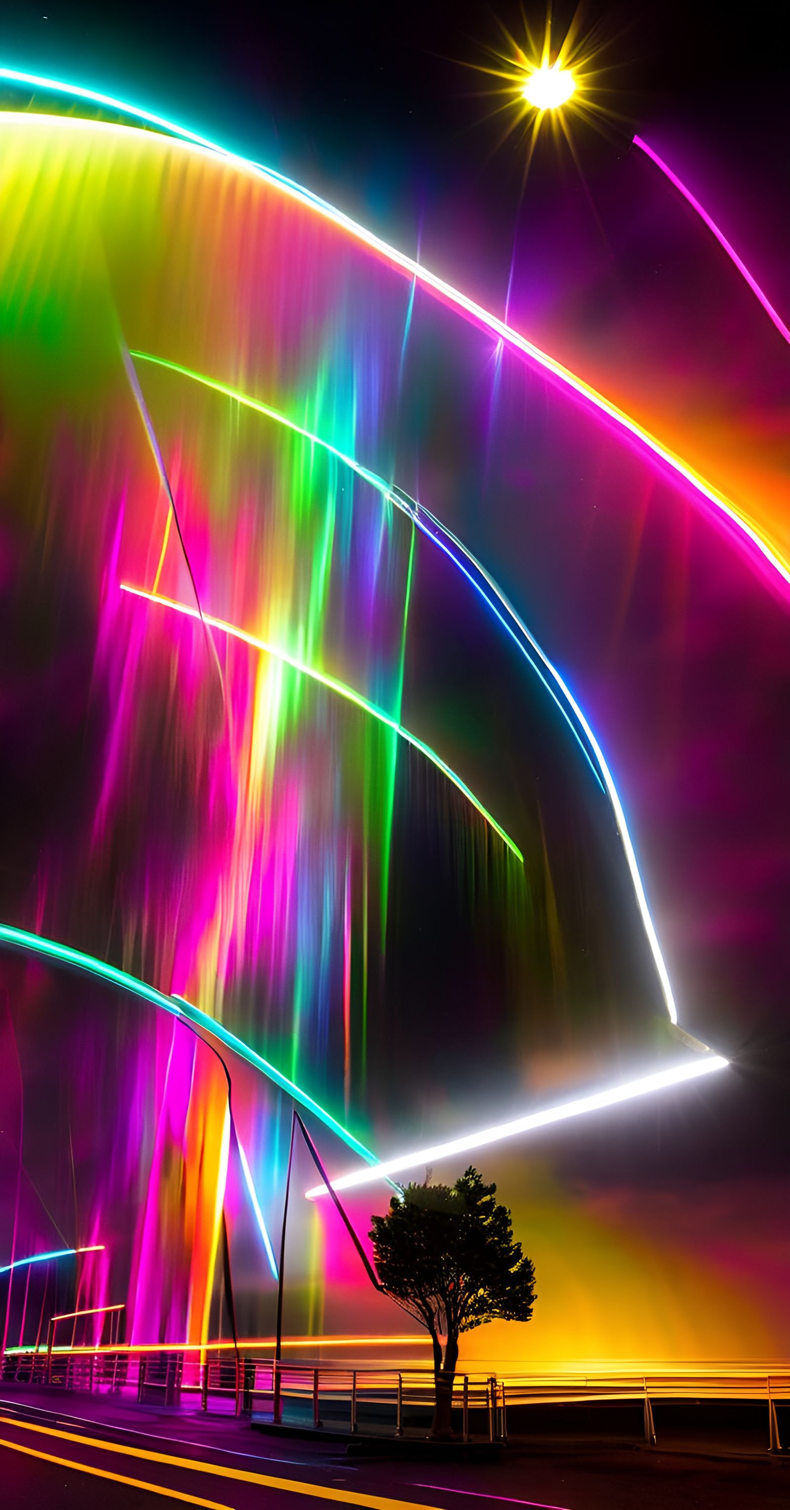 ChatGPT text prompts "Neon Lines"   by @Stephen James Morris