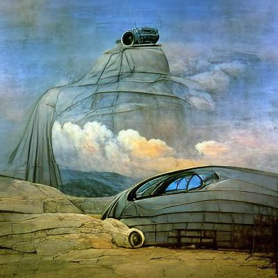Caspar David Friedrich futuristic car