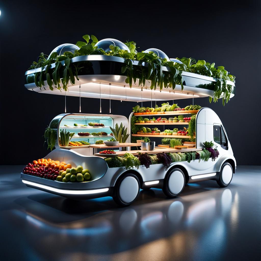 Futuristic food truck/mobile vegetable farm