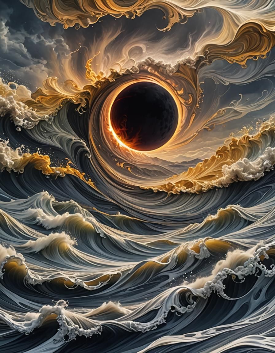 Eclipse of the sun, flowing weather,  windy day,  perfect co...