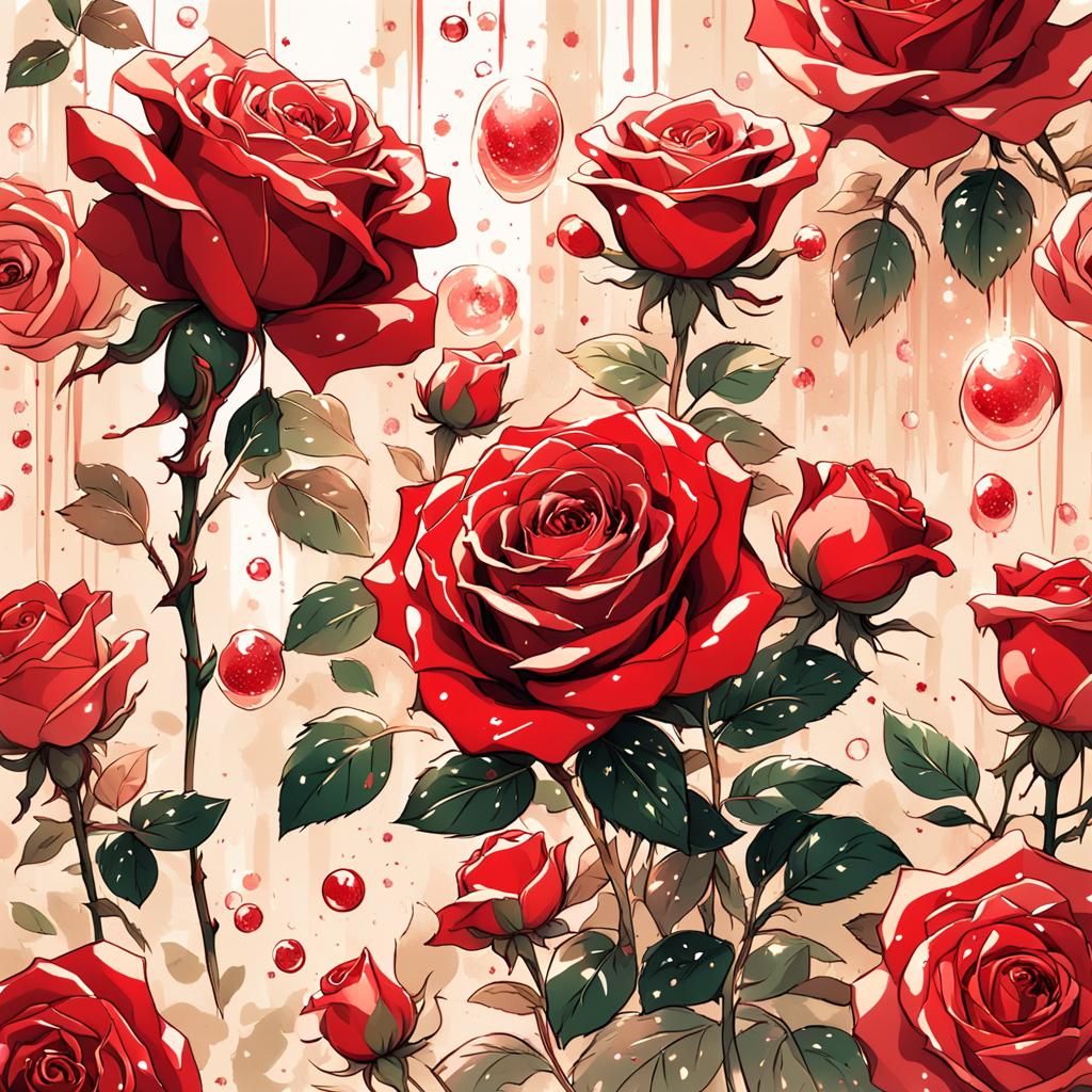 Red roses aesthetic 