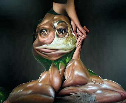 Big frog hyperrealism