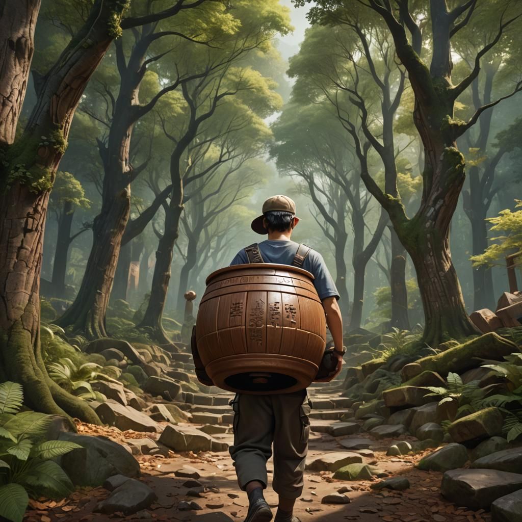 masterpiece, distinct, highres, delivery man carry one huge ...