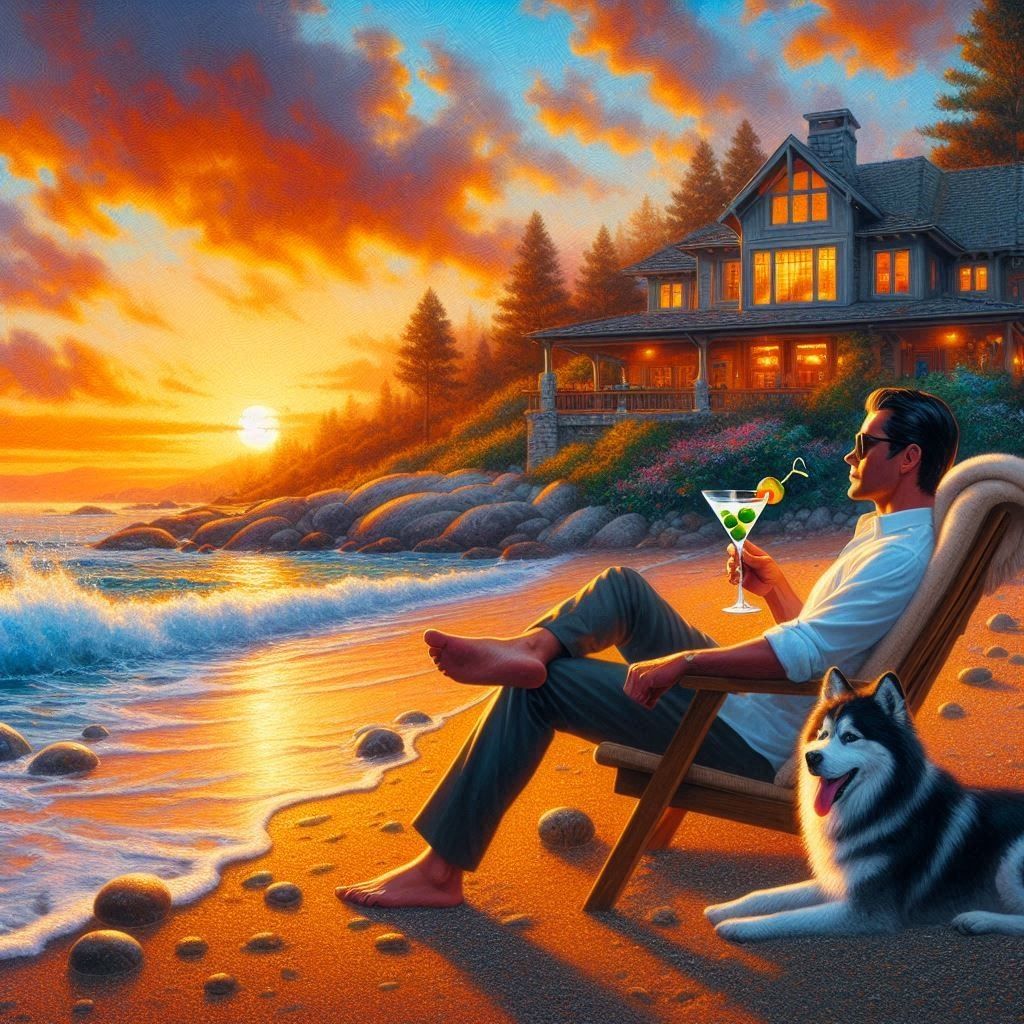 James Bond relaxing on the beach