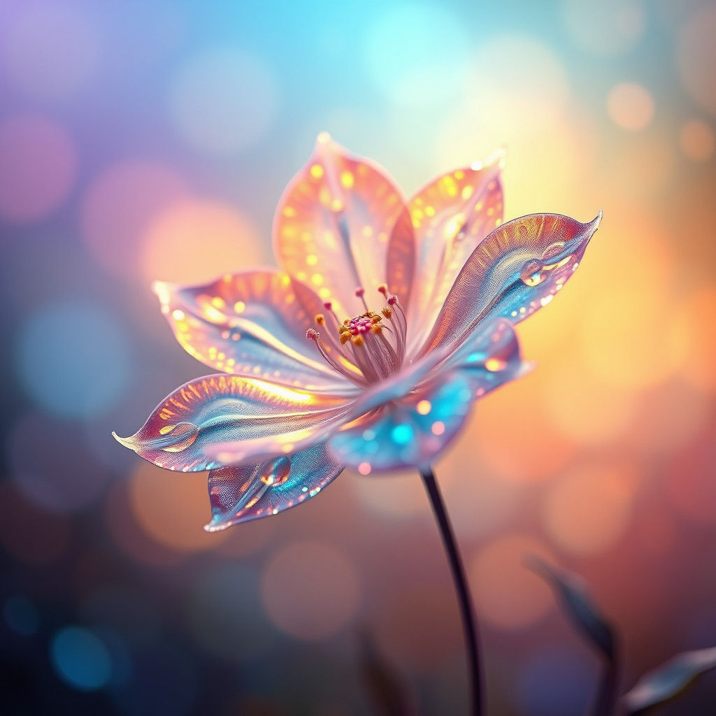 A wild flower Made of light  by @Enara