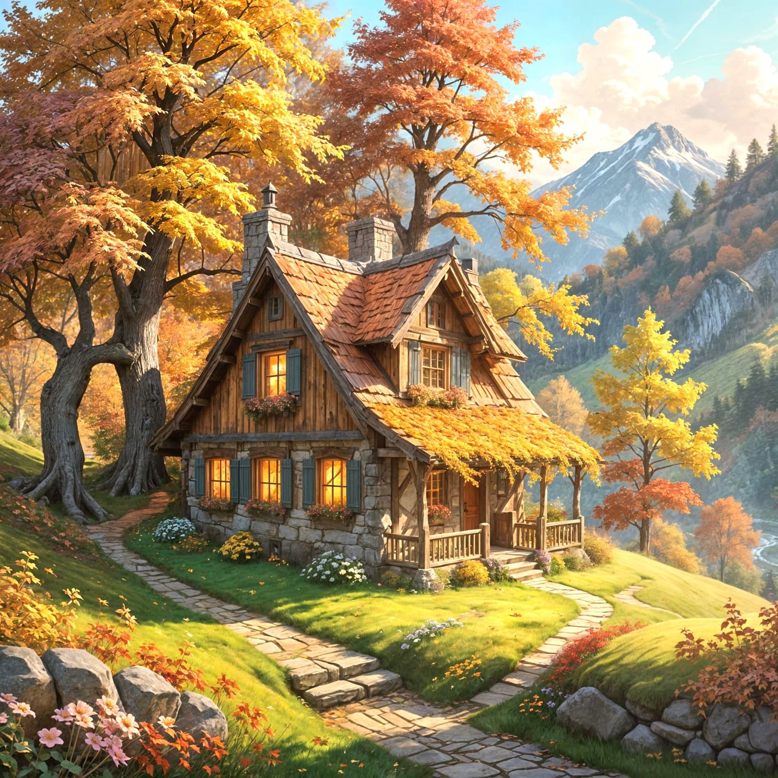  Picturesque Secret Abode of Autumn Colors  by @Richcruise Liu