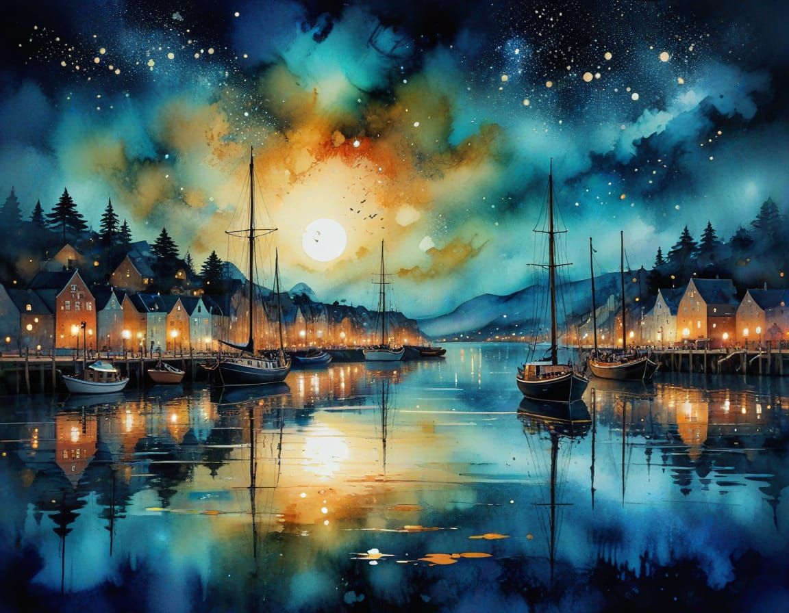 Moonlit Harbor Dreams  by @matthieu