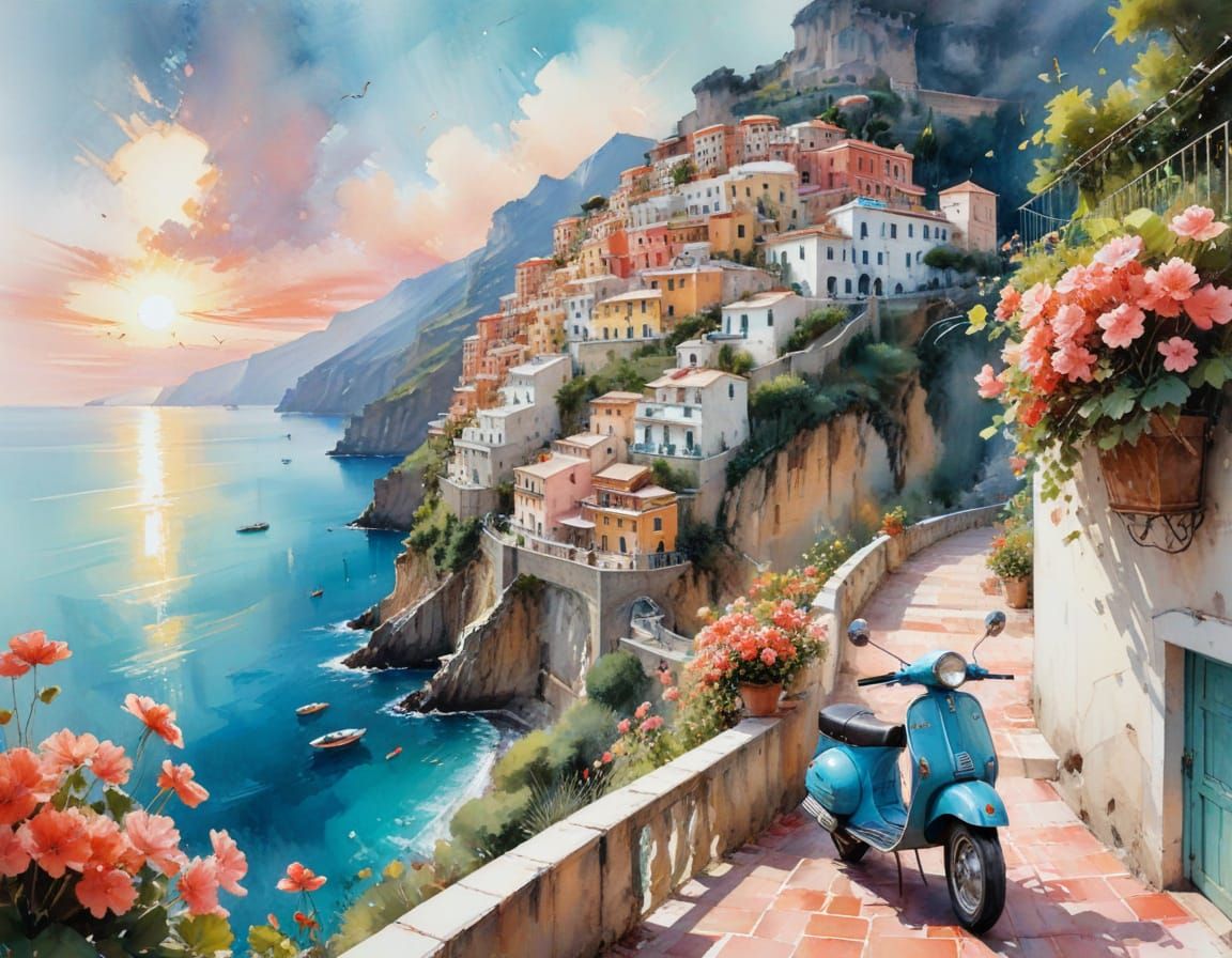 Italy — Amalfi Coast Charm

Cliffside homes in sherbet hues with wrought-iron balconies overflow with ...  by @Kosh