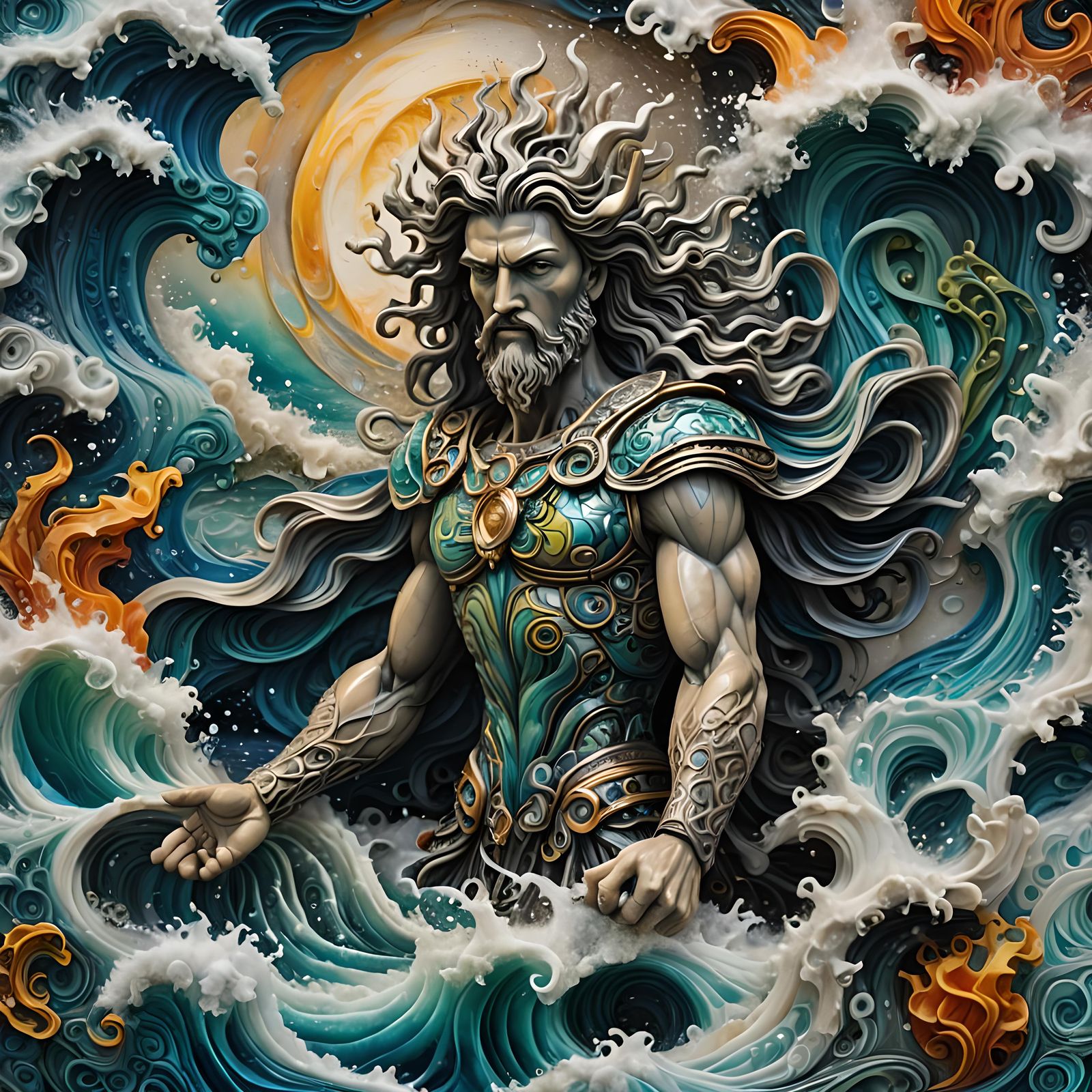 The god Poseidon commands the ocean waves  by @MissT