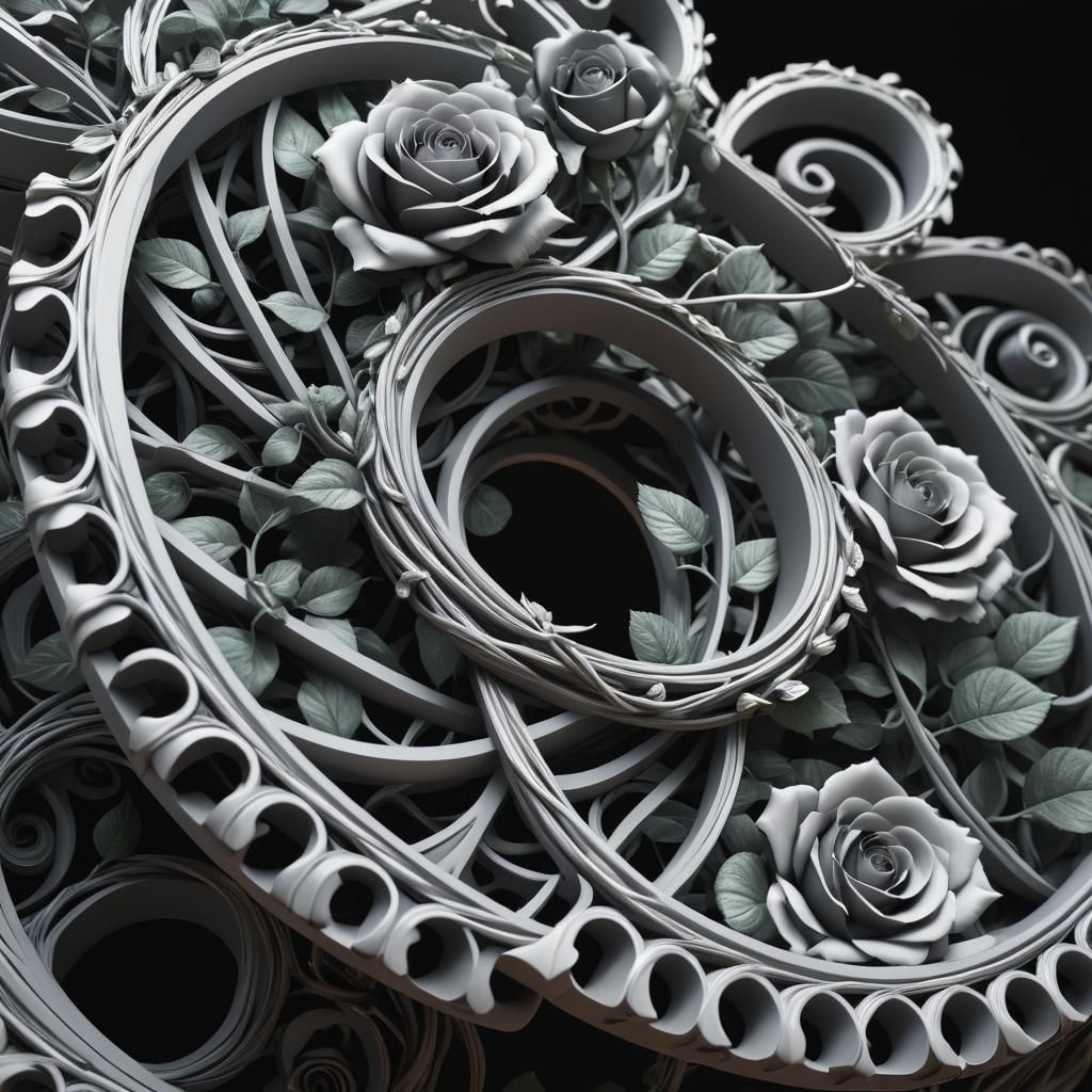 Rose Wheel (Monochrome Version)