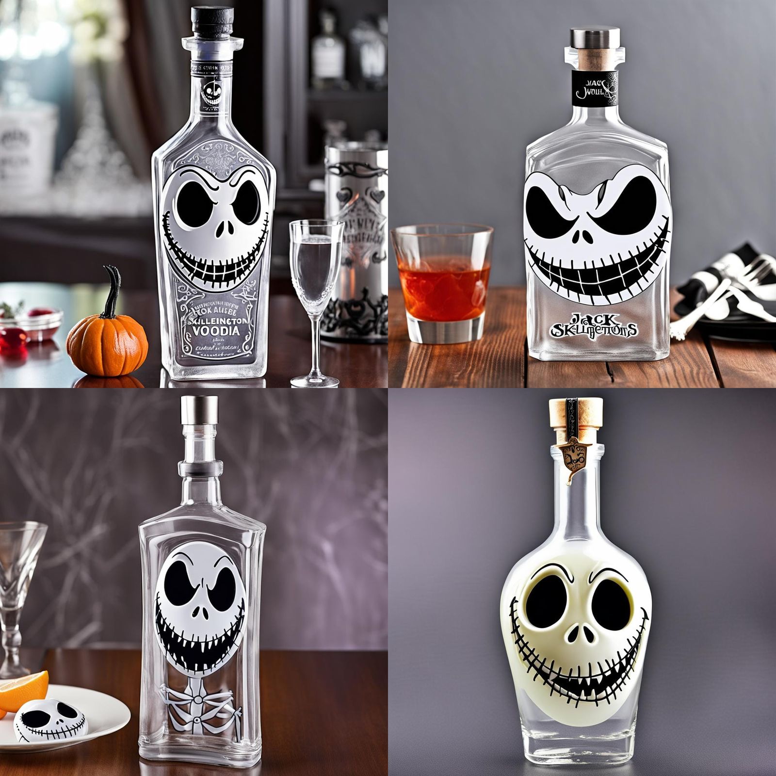 Jack Skellington shaped vodka bottle