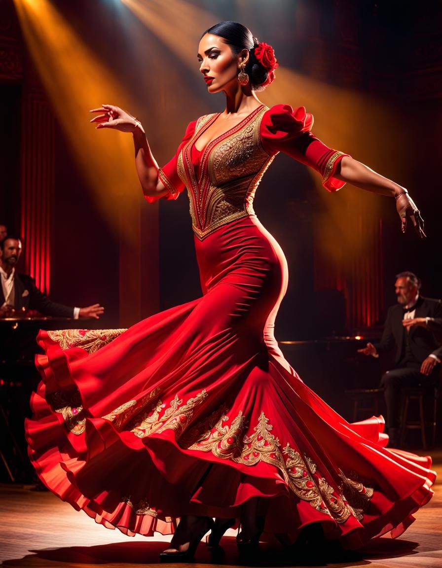 Beautiful flamenco dancer 8K resolution HDR DSLR,; realism; Graceful ...