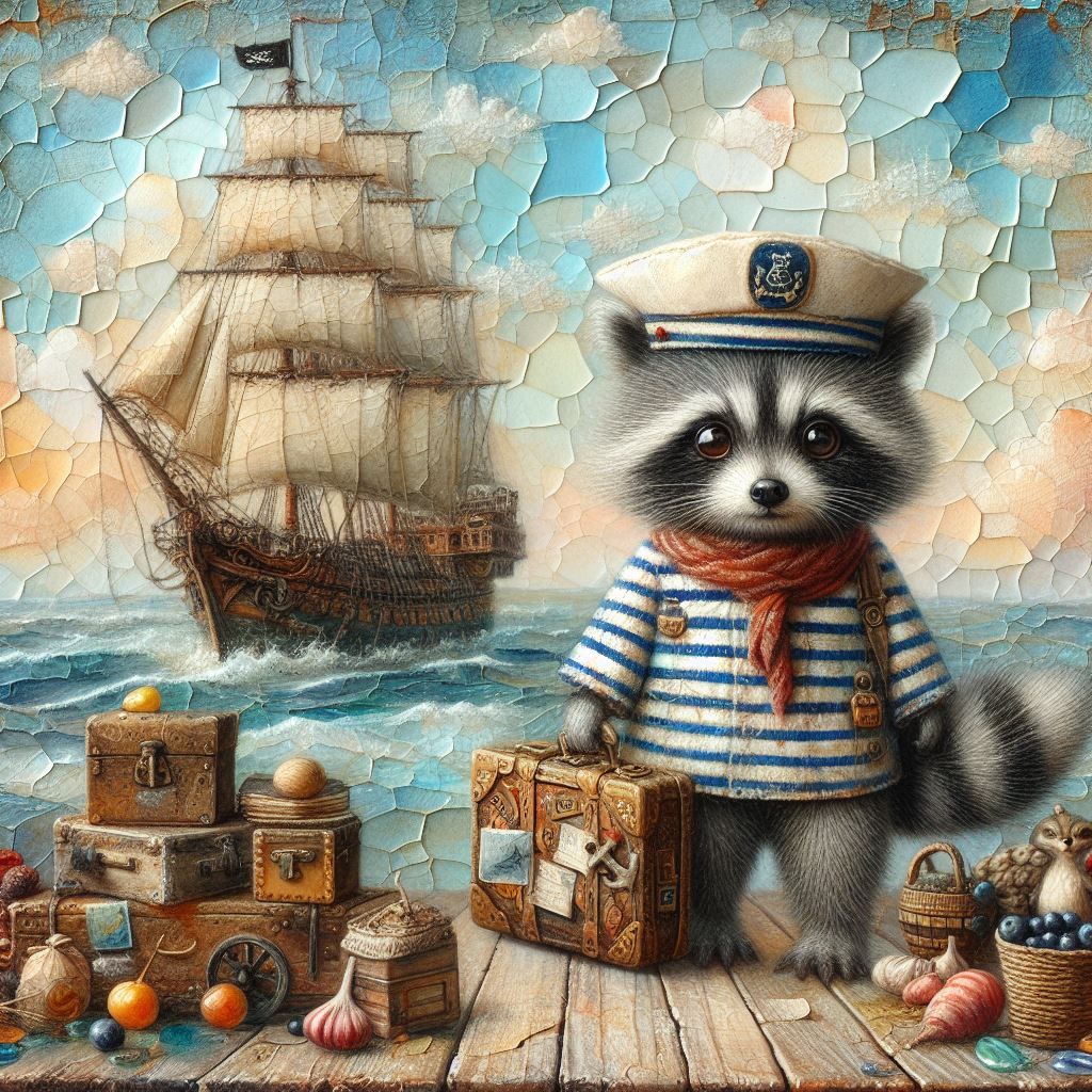 Little sailor with luggage