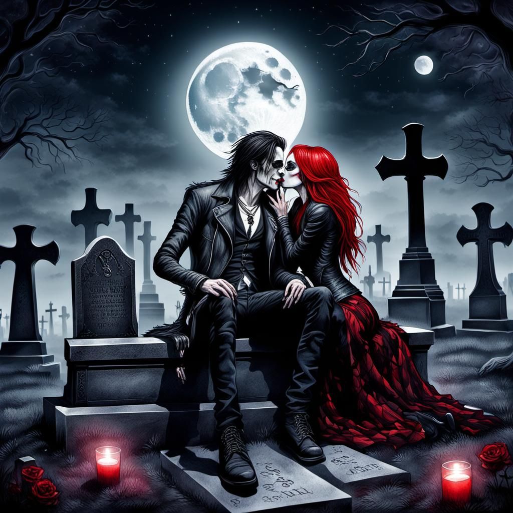 Gothic couple date - AI Generated Artwork - NightCafe Creator