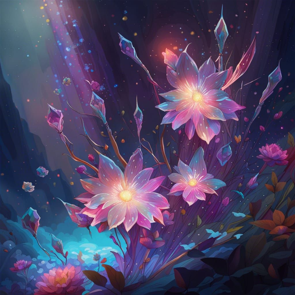 Flowers in cave