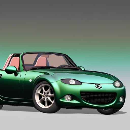 2001 Mazda Miata, dark green,  hyperdetailed