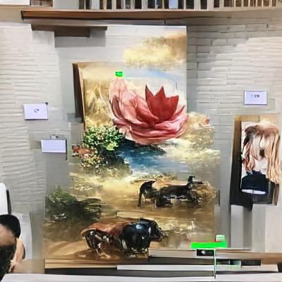 AI art exhibition realistic painting