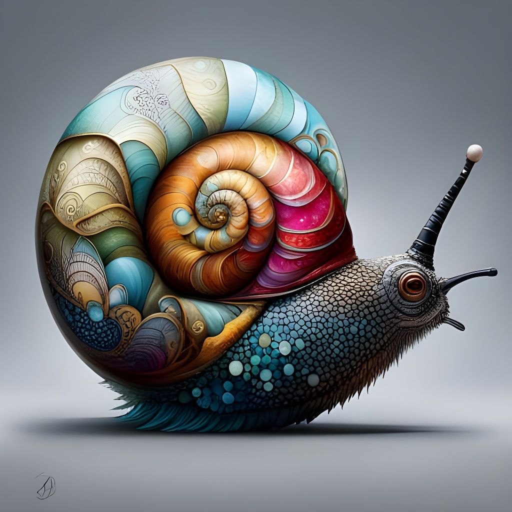 swirly shell snail - AI Generated Artwork - NightCafe Creator