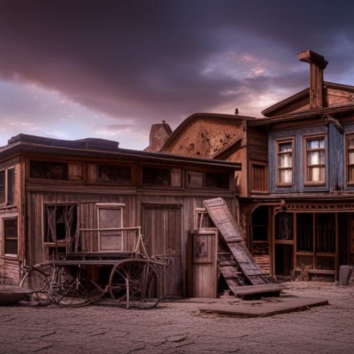 Old West ghost town, 8k resolution, a masterpiece, 35mm, hyperrealistic ...