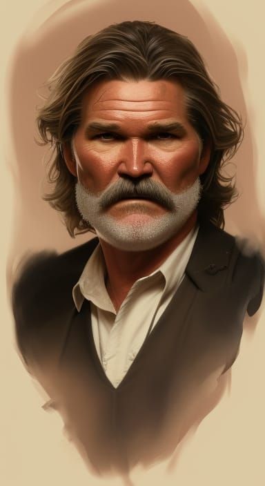 A portrait of Kurt Russell as Wyatt Earp