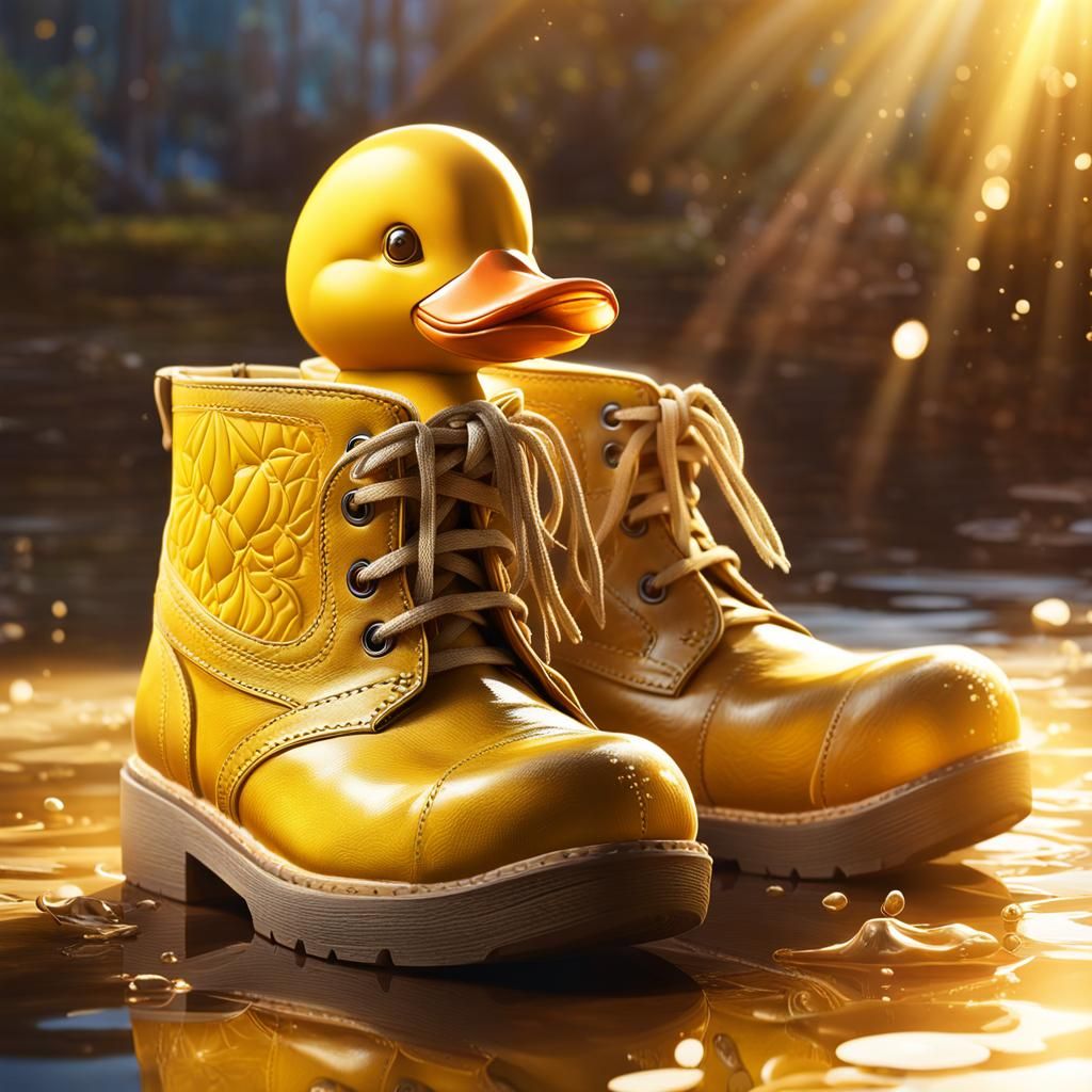 Yellow Duck 🦆, Yellow Boots 👢  by @Mandee
