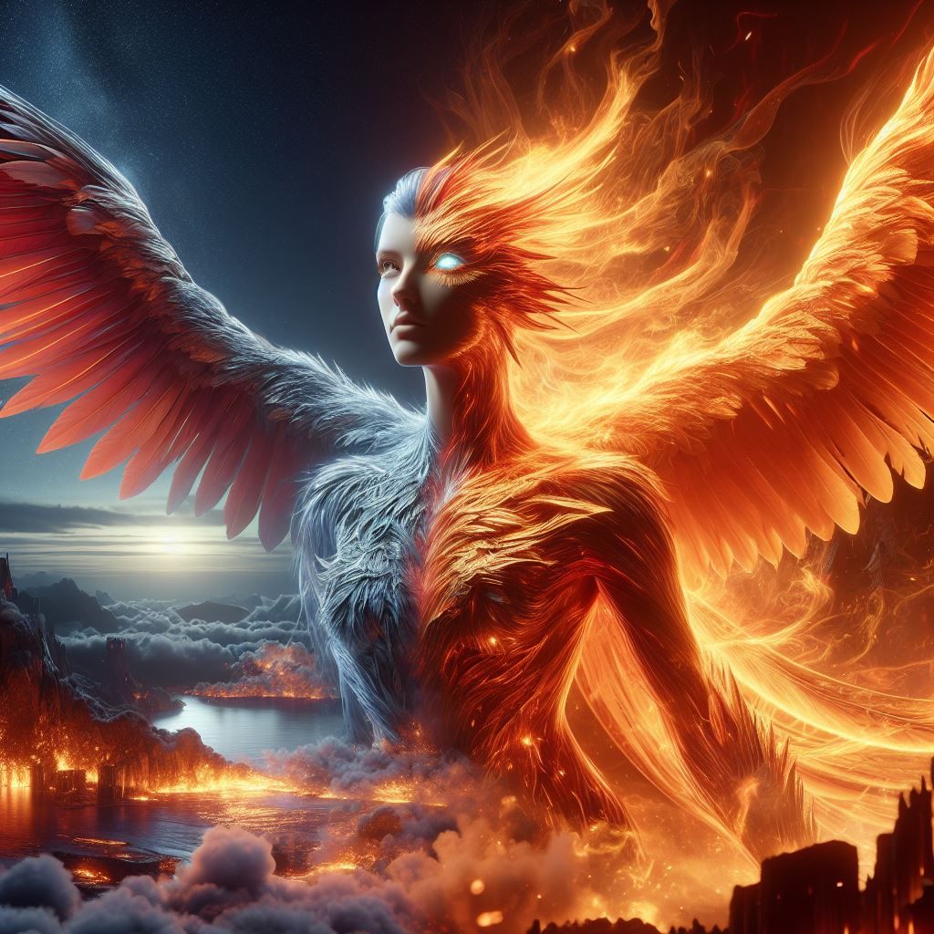 Phoenix: A Mythical Tapestry of Fire and Ice - AI Generated Artwork ...