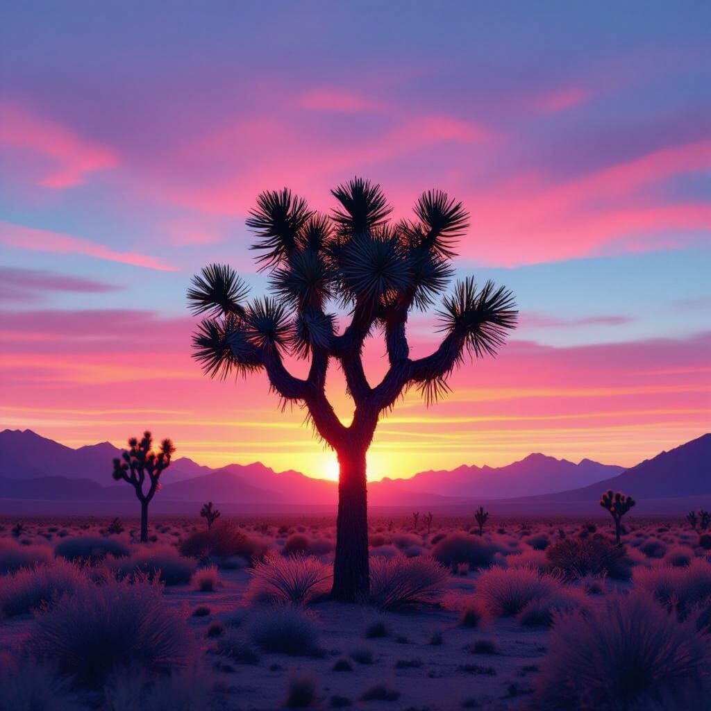 Joshua Tree at Sunset