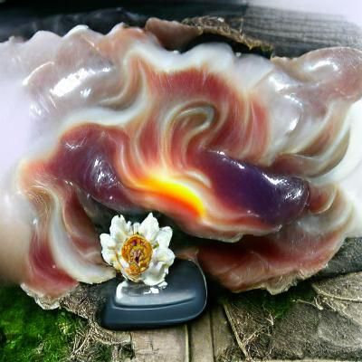 Aura flower agate flame