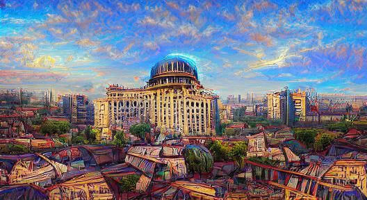 detailed skyline of Bucharest