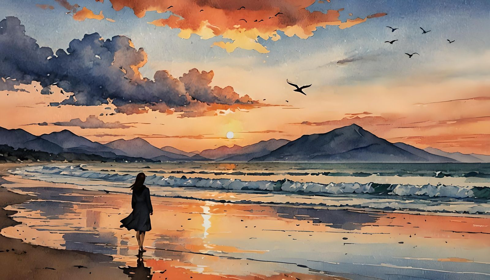 Beach Horizon Sunset  by @Exar Kun