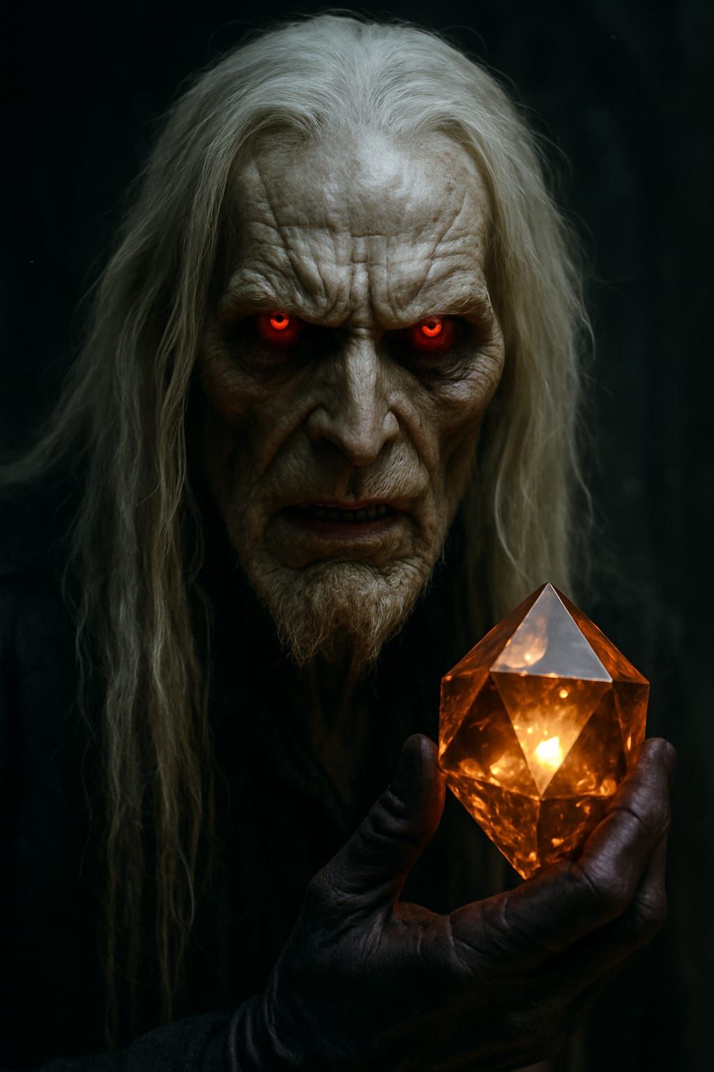 Creepy evil Elder god kurou Daijuuji himself from Deus Machina Demonbane anime in real life style