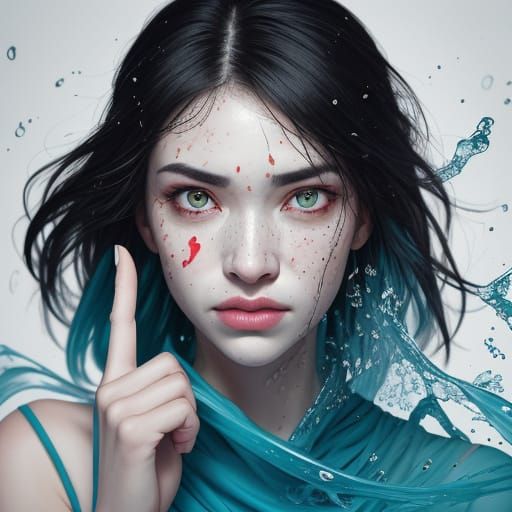 A Horrified Face Drained of Color in a Giant Hand - AI Art