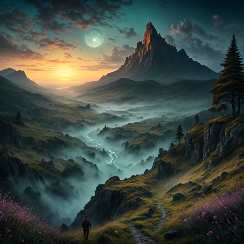  <lora:P214:1.0> The last light of dawn