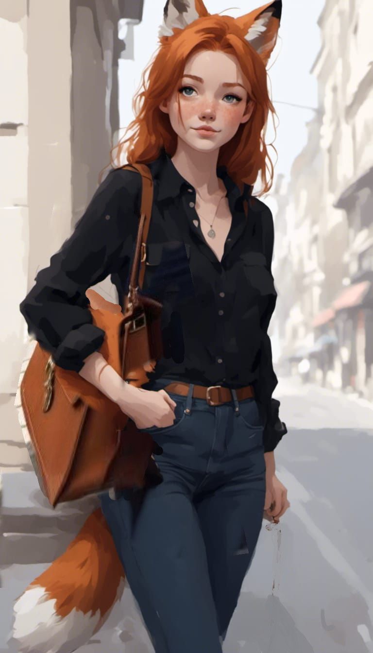 Fox-girl VIXEN wearing skinny jeans.