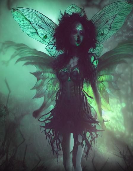 Dark Fairy lost in the shroud of darkness - AI Generated Artwork ...