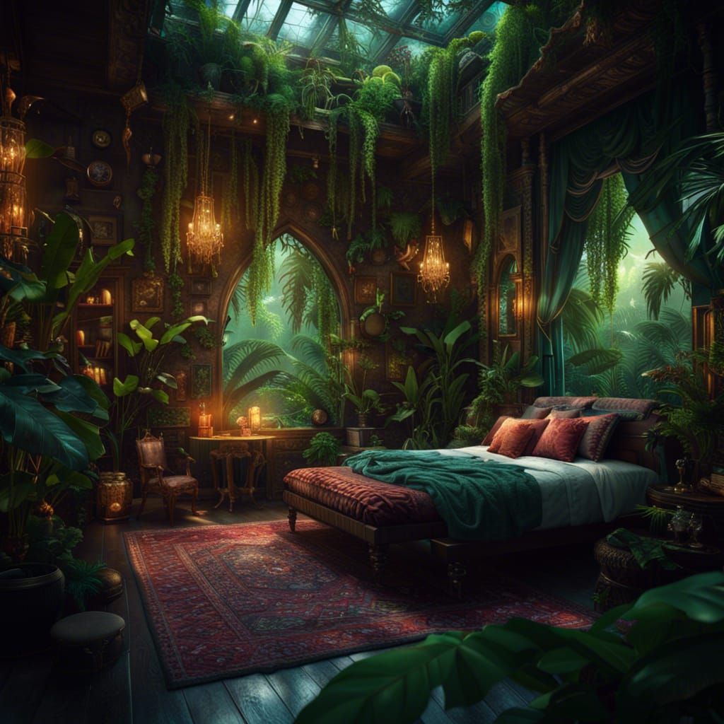 Jungle bedroom  by @Elven Maiden